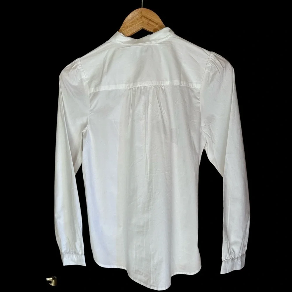 J Crew Bow Tie Neck Top White XS NWT